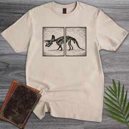 Across Triceratops Panels T Shirt Gift For Dinosaur Lover
