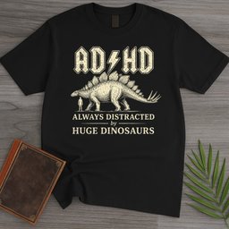 Always Distracted By Stegosaurus ADHD T Shirt Gift For Nature Lover