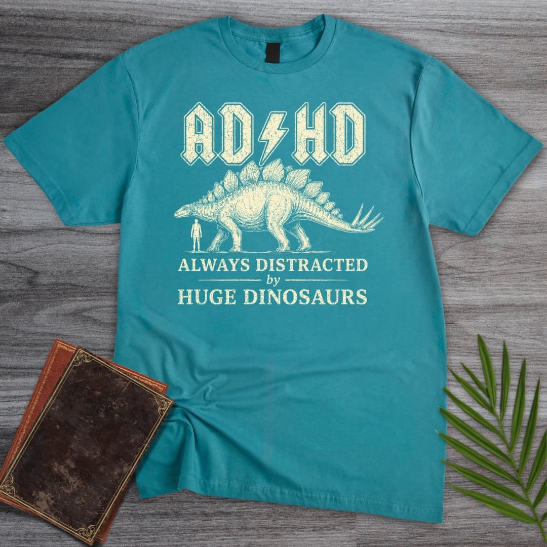 Always Distracted By Stegosaurus ADHD T Shirt Gift For Nature Lover