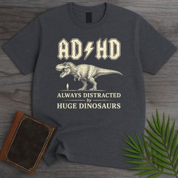Always Distracted By T Rex ADHD T Shirt Gift For Dinosaur Lover