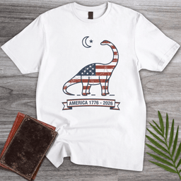 Crescent Moon Brachiosaurus Americas 250th T Shirt Gift For Nature Lover