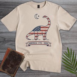 Crescent Moon Brachiosaurus Americas 250th T Shirt Gift For Nature Lover