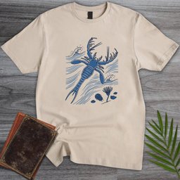 Blue Woodblock Megalograptus T Shirt Gift For Nature Lover