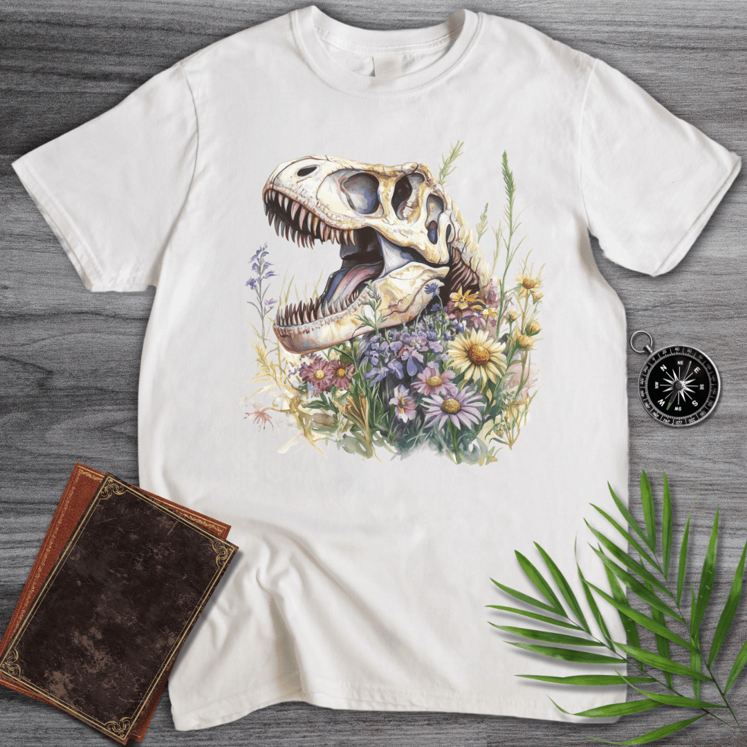 Blossoming T Rex Fossil T Shirt Gift For Dinosaur Lover