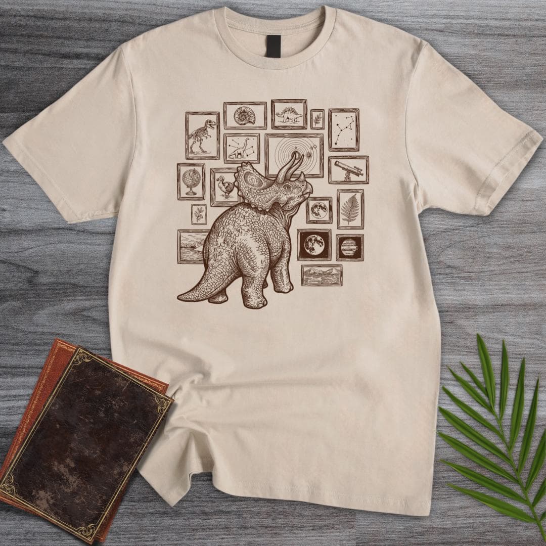 Curious Triceratops Museum T Shirt Gift For Dinosaur Lover
