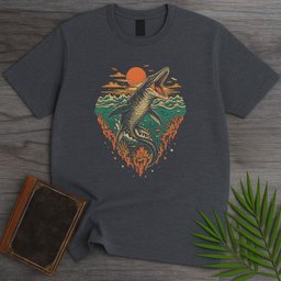 Cretaceous Sunset Ocean Mosasaur T Shirt Gift For Nature Lover