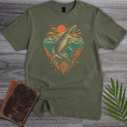 Cretaceous Sunset Ocean Mosasaur T Shirt Gift For Nature Lover