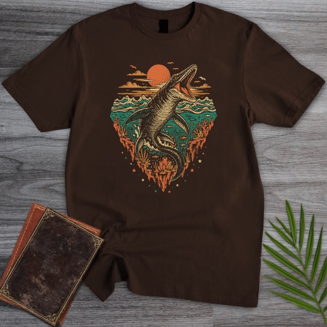 Cretaceous Sunset Ocean Mosasaur T Shirt Gift For Nature Lover