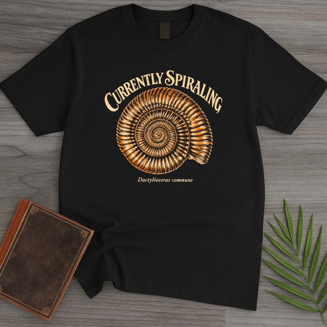 Currently Spiraling – Dactylioceras Ammonite T-Shirt