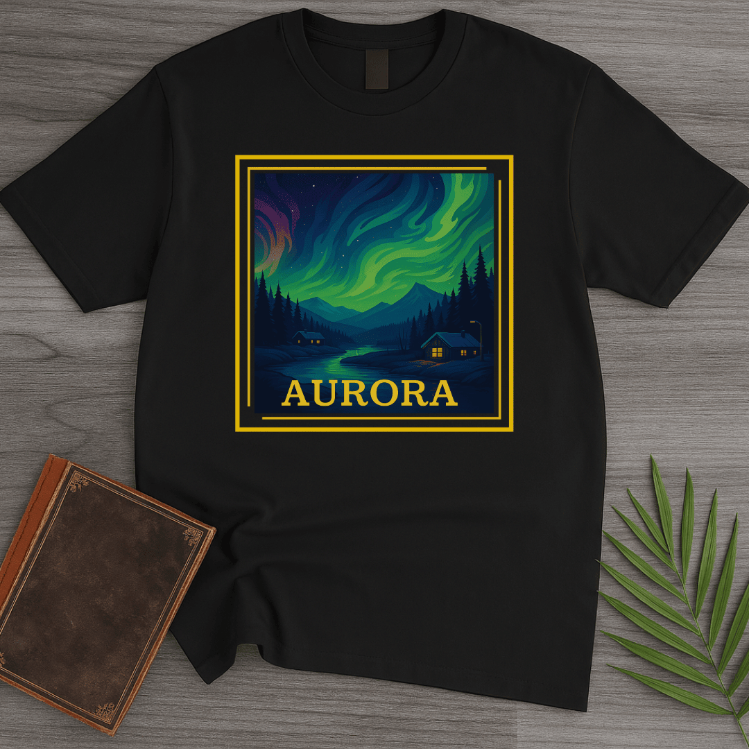 Aurora Borealis Northern Nightscape T Shirt Gift For Nature Lover