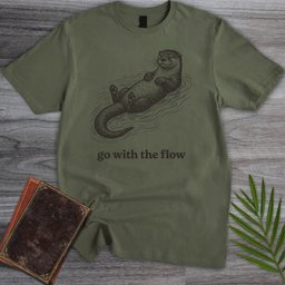 Go With The Flow Otter T Shirt Gift For Nature Lover
