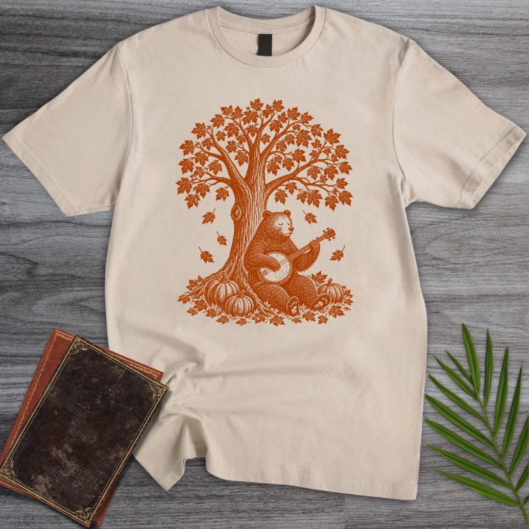 Fall Banjo Bear T Shirt Gift For Nature Lover