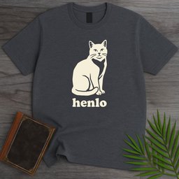 Henlo Cat T Shirt Gift For Cat Lover
