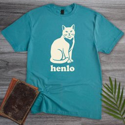 Henlo Cat T Shirt Gift For Cat Lover