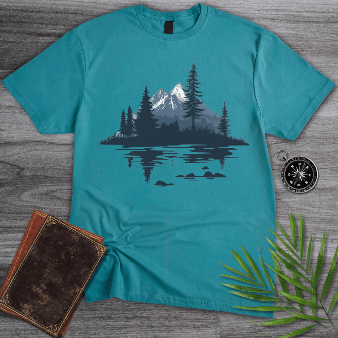 Glacial Mountain Pine Landscape T Shirt Gift For Nature Lover