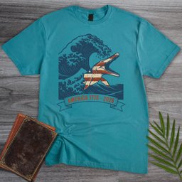 Great Wave Mosasaur Americas 250th T Shirt Gift For Nature Lover