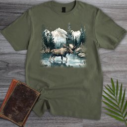Glacial Lake Moose T Shirt Gift For Nature Lover