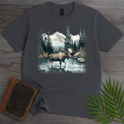Glacial Lake Moose T Shirt Gift For Nature Lover
