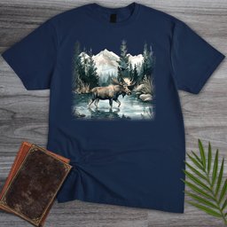 Glacial Lake Moose T Shirt Gift For Nature Lover