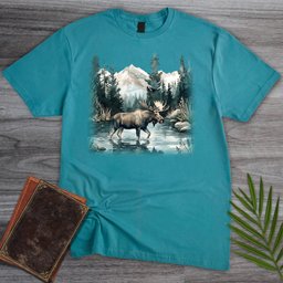 Glacial Lake Moose T Shirt Gift For Nature Lover