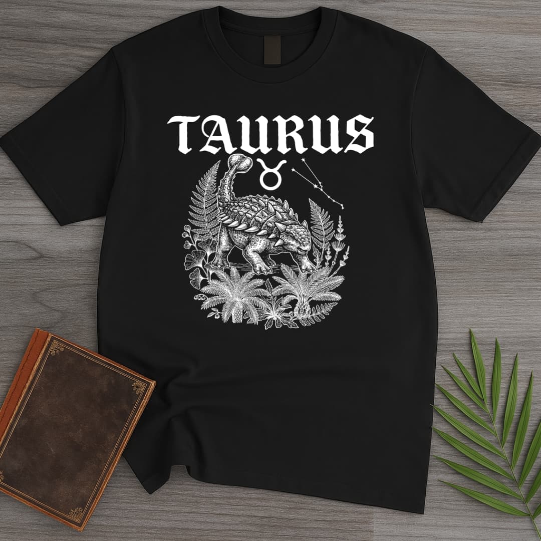 Horoscope Taurus Ankylosaurus T Shirt Gift For Nature Lover