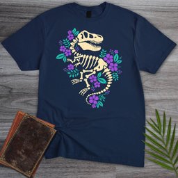 Floral T Rex Fossil T Shirt Gift For Dinosaur Lover