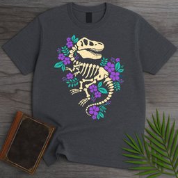 Floral T Rex Fossil T Shirt Gift For Dinosaur Lover