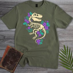 Floral T Rex Fossil T Shirt Gift For Dinosaur Lover