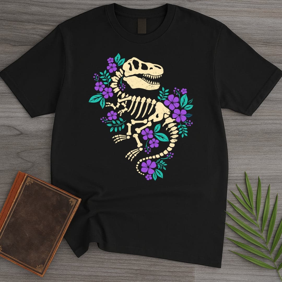 Floral T Rex Fossil T Shirt Gift For Dinosaur Lover