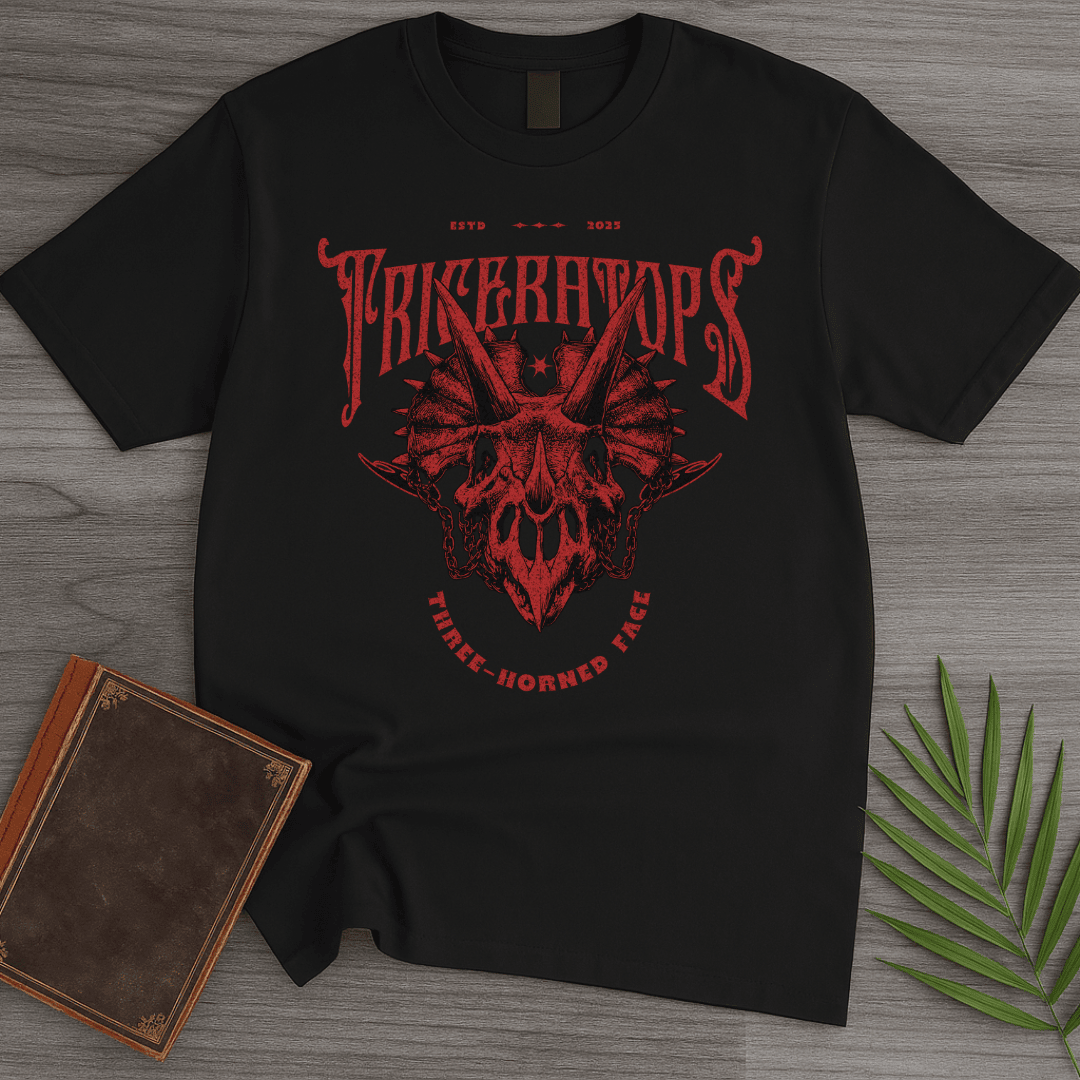 Gothic Three Horned Face T Shirt Gift For Nature Lover