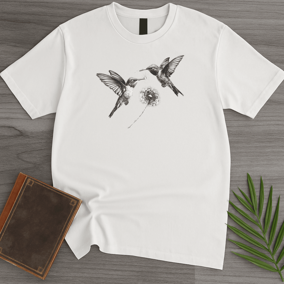 Hummingbird Dandelion Wishes T Shirt Gift For Nature Lover