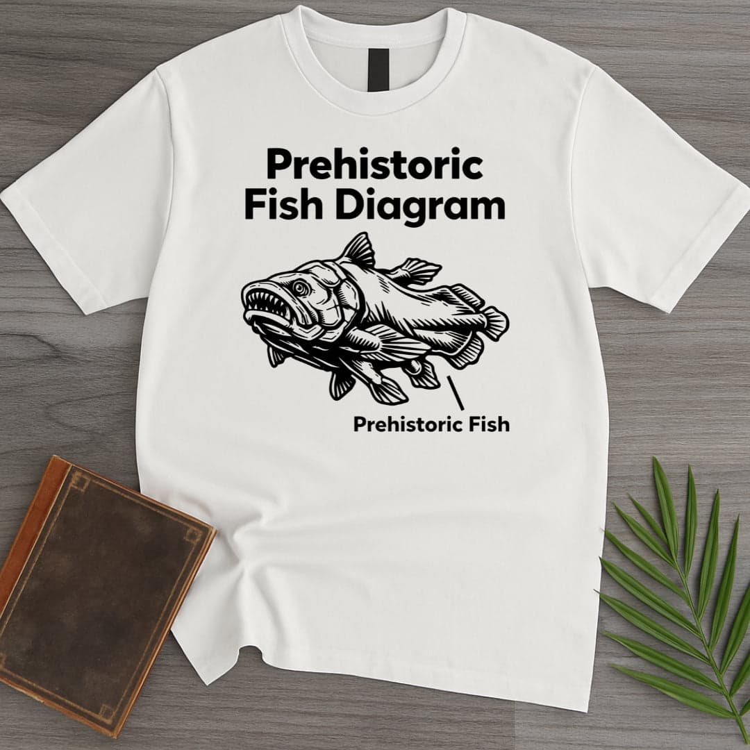 Prehistoric Fish Diagram T Shirt Gift For Nature Lover