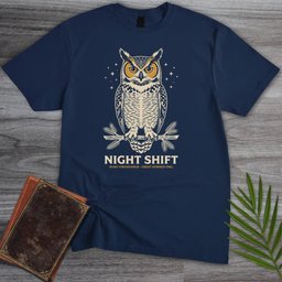 Night Shift Horned Owl T Shirt Gift For Nature Lover