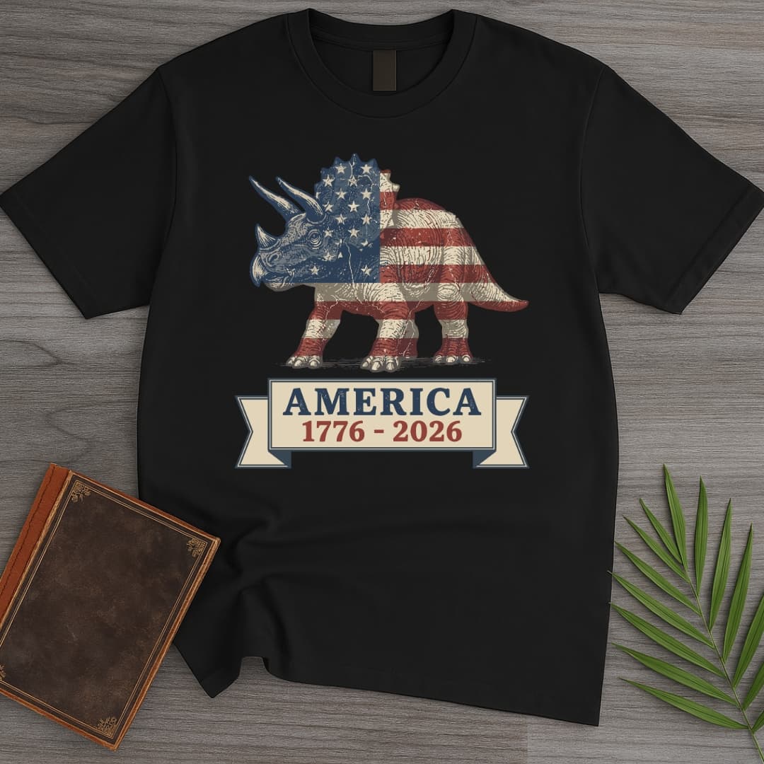Patriotic Triceratops Americas 250th T Shirt Gift For Dinosaur Lover