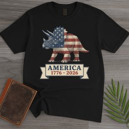 Patriotic Triceratops Americas 250th T Shirt Gift For Dinosaur Lover