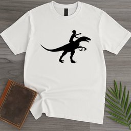 Dino Rider Silhouette T Shirt Gift For Nature Lover