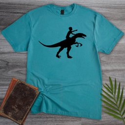 Dino Rider Silhouette T Shirt Gift For Nature Lover
