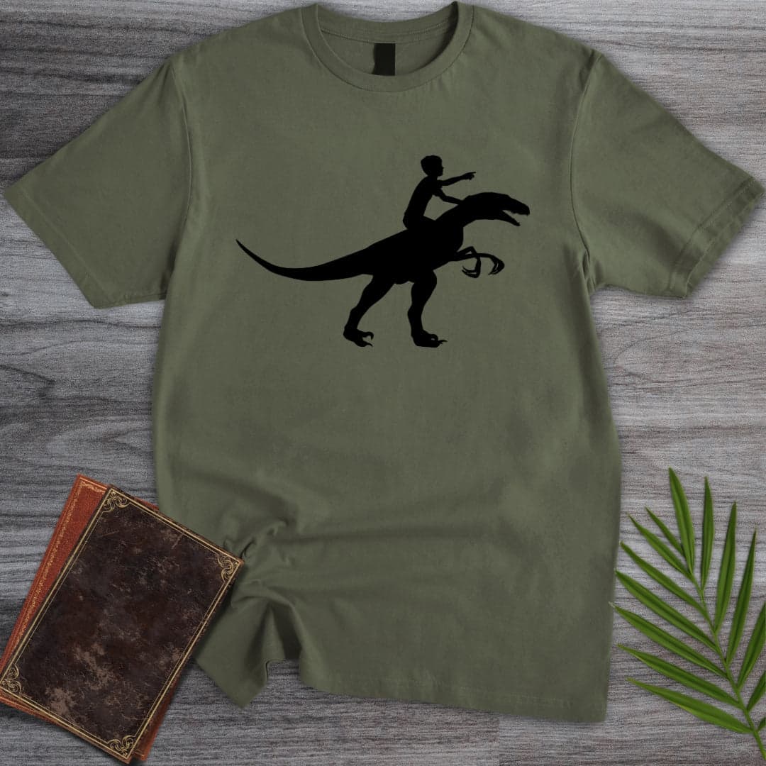Dino Rider Silhouette T Shirt Gift For Nature Lover