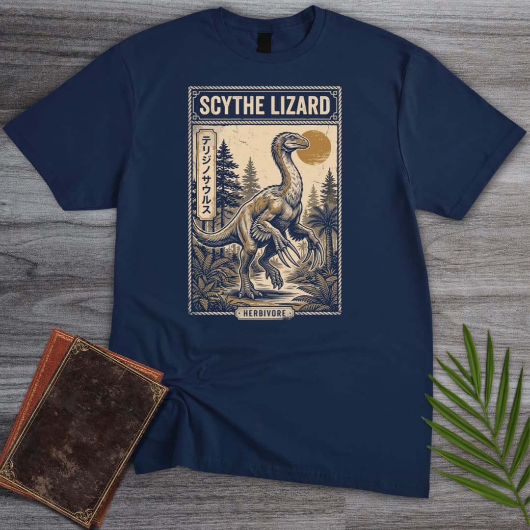 Japanese Woodblock Therizinosaurus T Shirt Gift For Nature Lover