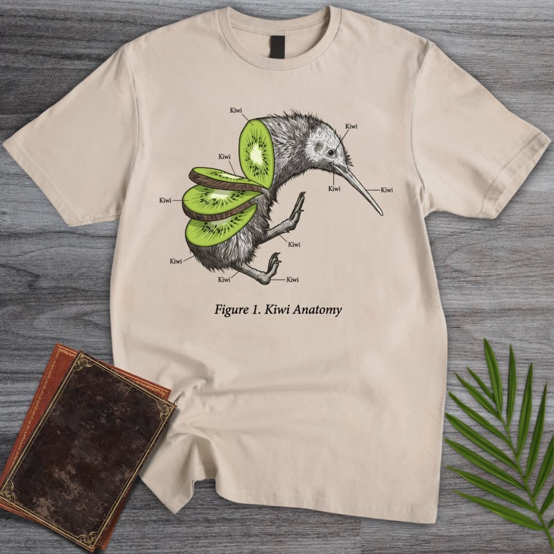 Kiwi Anatomy T Shirt Gift For Nature Lover