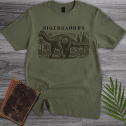 Linocut Nigersaurus Environment T Shirt Gift For Nature Lover