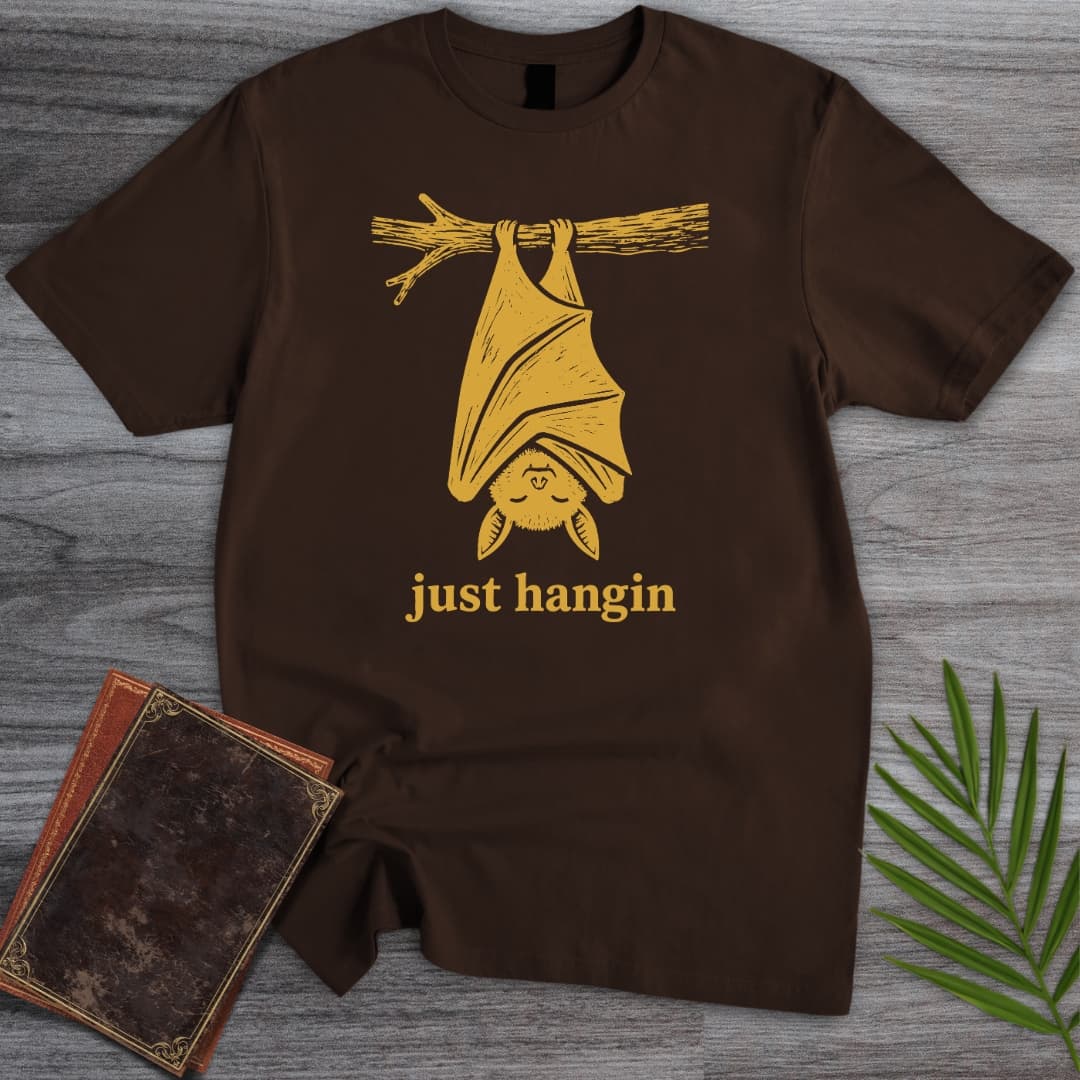 Just Hangin Bat T Shirt Gift For Nature Lover