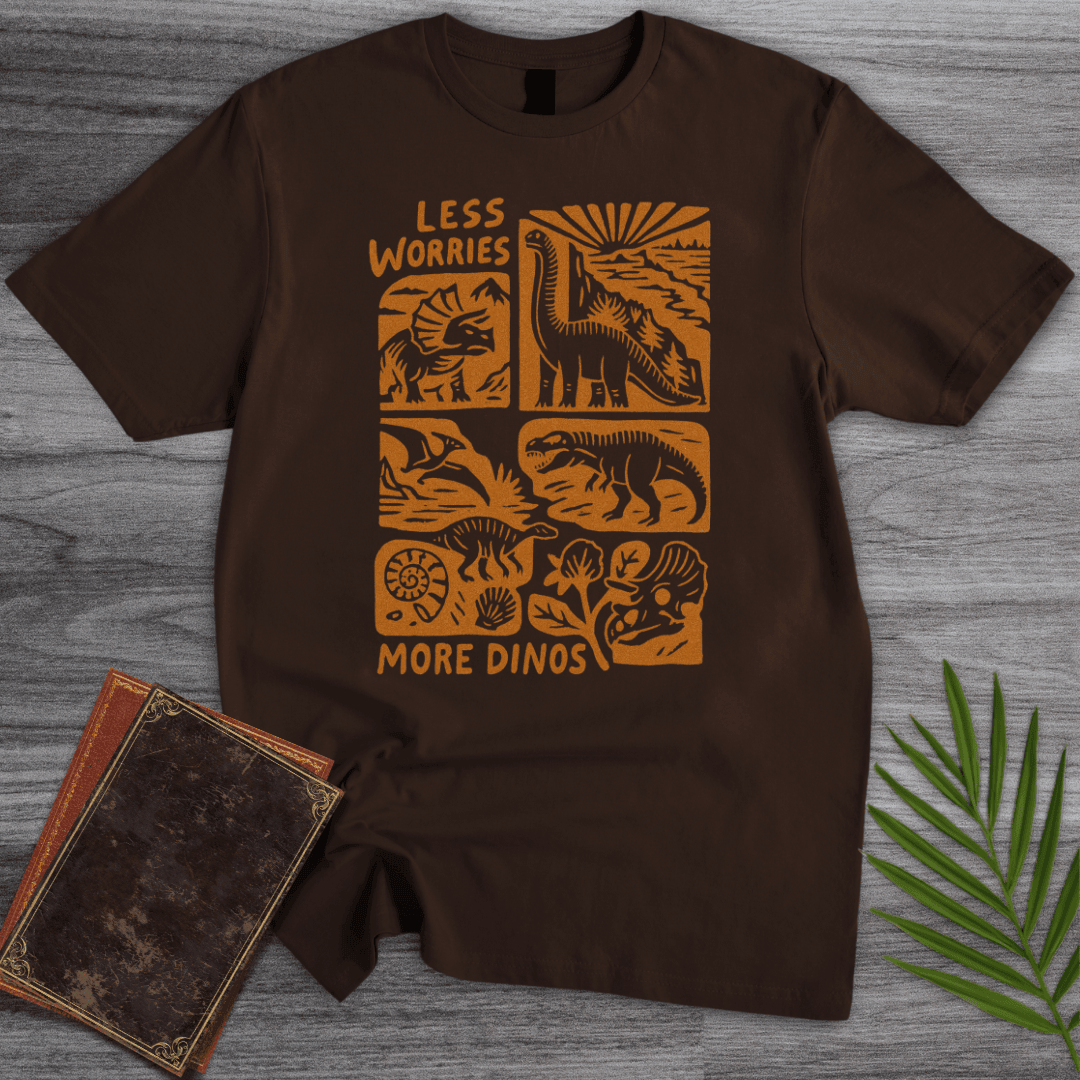 Less Worries More Dinos T Shirt Gift For Nature Lover