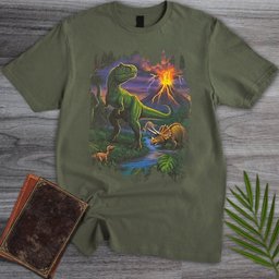 Nostalgic 90s Volcanic Dino T Shirt Gift For Nature Lover