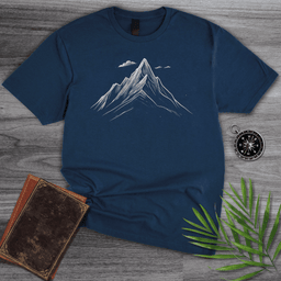 Mountain Peak Line Art T Shirt Gift For Nature Lover