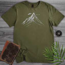 Mountain Peak Line Art T Shirt Gift For Nature Lover