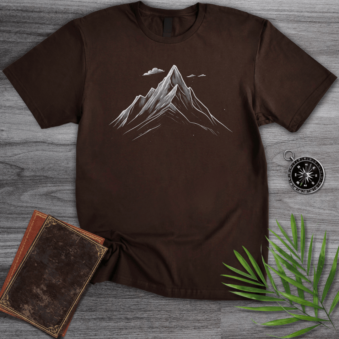 Mountain Peak Line Art T Shirt Gift For Nature Lover
