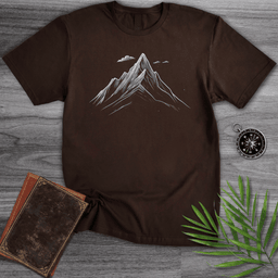 Mountain Peak Line Art T Shirt Gift For Nature Lover