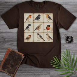 Simple Bird Species Grid T Shirt Gift For Nature Lover
