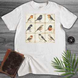 Simple Bird Species Grid T Shirt Gift For Nature Lover